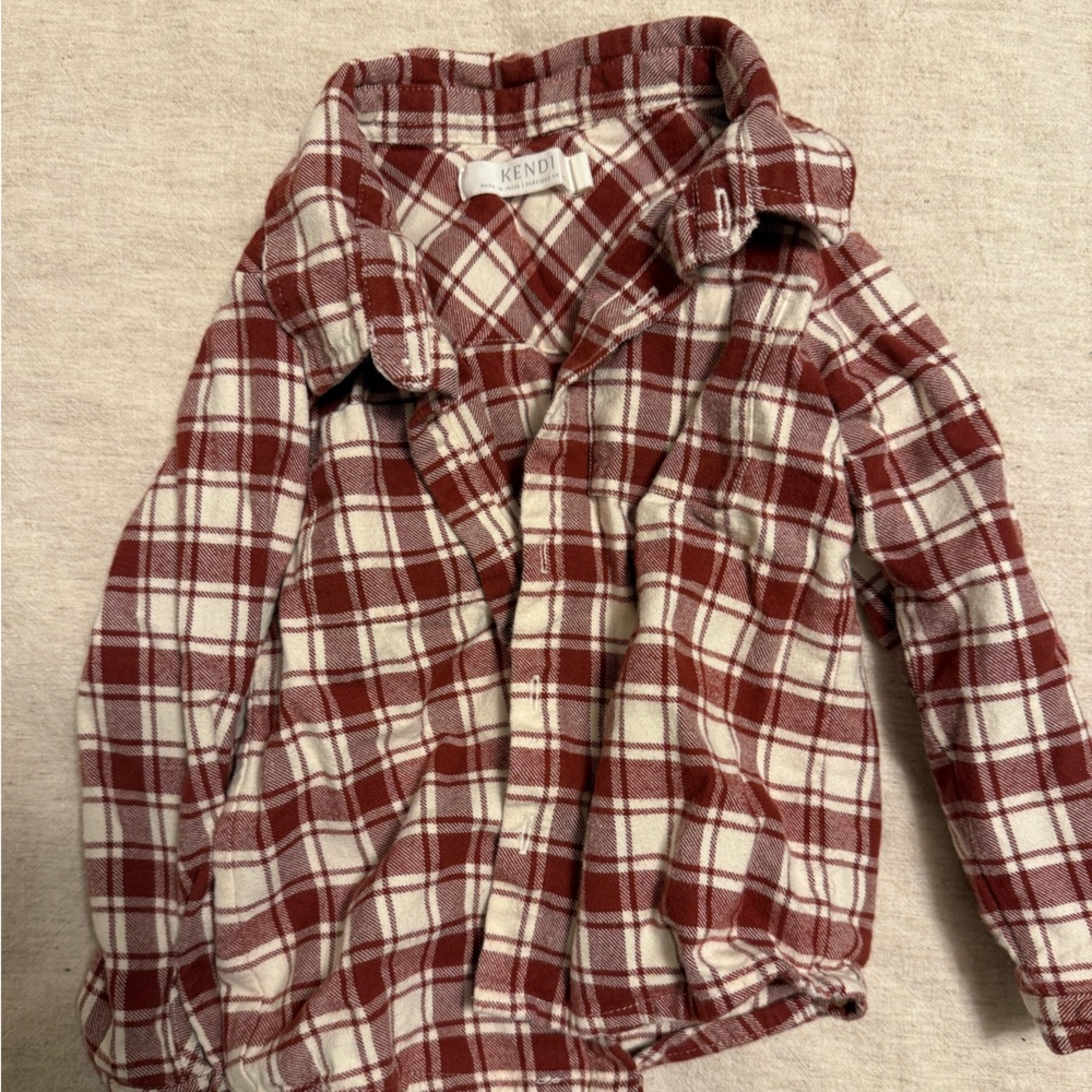 Colored Organics Red and White Plaid Button Down Shirt